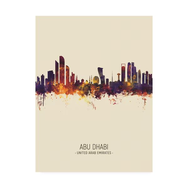 Michael Tompsett 'Abu Dhabi Skyline Portrait III' Canvas Art, 24x32, Trademark Fine Art, Mfr#: MT02972-C2432GG